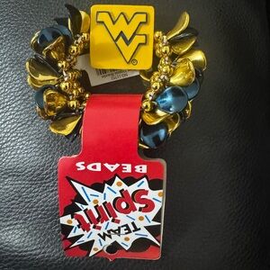 West Virginia University Gold & Blue Team Beads Bracelet